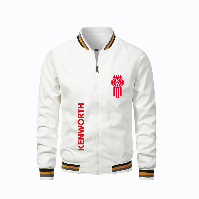 2024 Hot Fashion Meeste lenduri seisva kraega jope kaubamärgiga veoauto Kenworthi logoga tänava tuulekindel ülisuur meeste spordijope