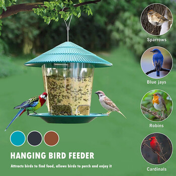 Bird Feeder Αυτόματο εργαλείο τροφοδοσίας ποδιών Εξωτερικός τροφοδότης πουλιών Κρεμαστό παξιμάδι τροφοδοσίας πολλαπλών οπών Δοχείο τροφοδοσίας