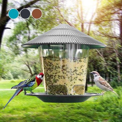 Bird Feeder Αυτόματο εργαλείο τροφοδοσίας ποδιών Εξωτερικός τροφοδότης πουλιών Κρεμαστό παξιμάδι τροφοδοσίας πολλαπλών οπών Δοχείο τροφοδοσίας