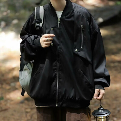 Američki stil Vintage High Street Jesen Zima Muška jakna Avijatičarsko bejzbol odijelo s više džepova Trendy Brand Jakna širokog kroja