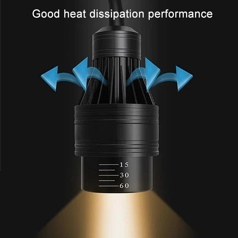 Akvaariumi LED-valgusega kalapaagi kaunistus, reguleeritav fookus, kohtvalgusti taimed, kasvav lamp Kilpkonna roomajate tarvikud 9w 12w 15w