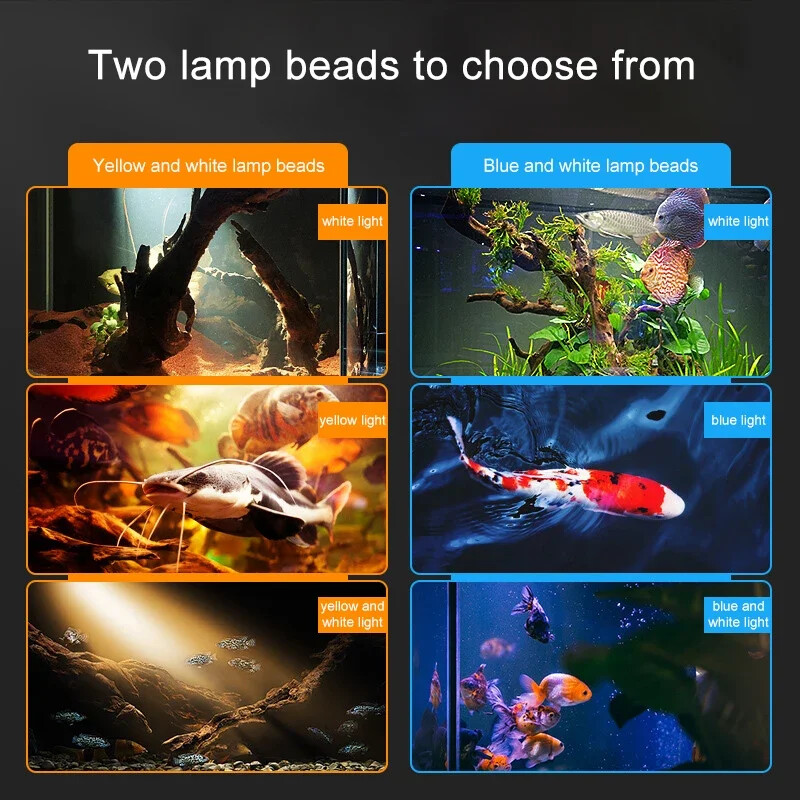 Akvaariumi LED-valgusega kalapaagi kaunistus, reguleeritav fookus, kohtvalgusti taimed, kasvav lamp Kilpkonna roomajate tarvikud 9w 12w 15w