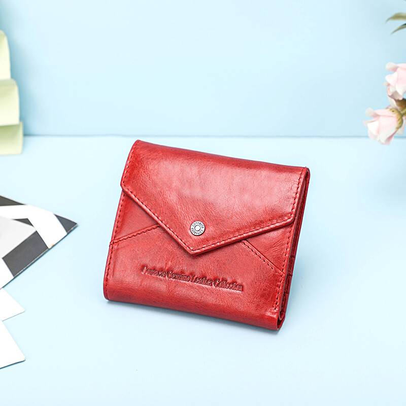 CONTACT'S Μίνι πορτοφόλια από γνήσιο δέρμα για γυναίκες Λεπτές θήκες καρτών RFID Πορτοφόλια νομισμάτων Κλιπ χρημάτων Γυναικεία πορτοφόλια Τσάντες Τσάντες