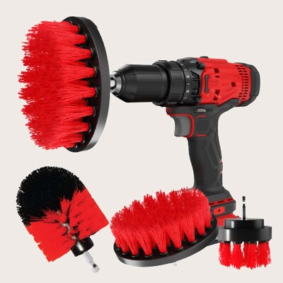 3 vnt / rinkinys 2/3,5/4 colių elektrinis šveitimo šepetys Gręžimo šepečių rinkinys Plastikinis apvalus valymo šepetys, skirtas kilimų stiklo automobilių padangoms nailoniniams šepečiams