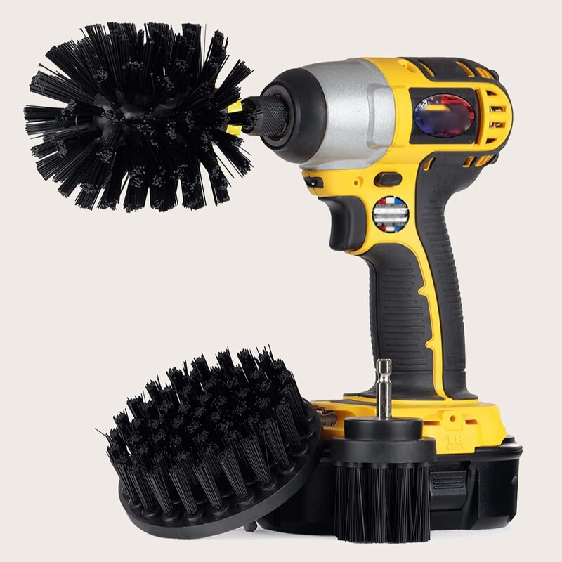 3 vnt / rinkinys 2/3,5/4 colių elektrinis šveitimo šepetys Gręžimo šepečių rinkinys Plastikinis apvalus valymo šepetys, skirtas kilimų stiklo automobilių padangoms nailoniniams šepečiams