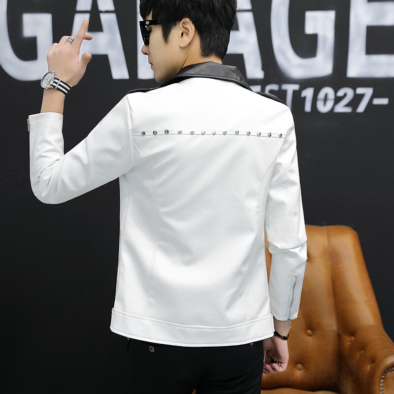 Νέα σχεδίαση Μοτοσικλέτα Bomber Δερμάτινη ζώνη Ανδρικό φθινοπωρινό γυριστό γιακά Ανδρικό δερμάτινο παλτό