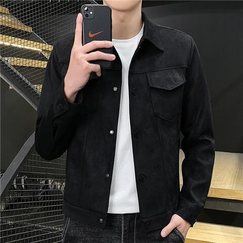 Ανοιξιάτικη μόδα φθινοπώρου 2024 Ανδρικά σουέτ Δερμάτινα μπουφάν Παλτό Δερμάτινα τζάκετ με κολάρο Ανδρικά ρούχα casual outwear Ανδρικά ρούχα C19