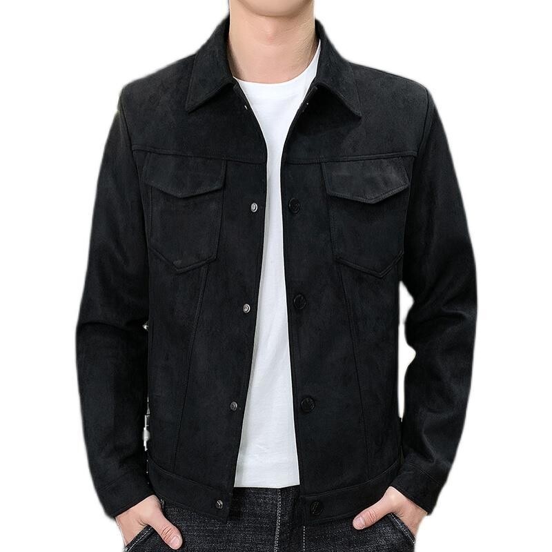 Ανοιξιάτικη μόδα φθινοπώρου 2024 Ανδρικά σουέτ Δερμάτινα μπουφάν Παλτό Δερμάτινα τζάκετ με κολάρο Ανδρικά ρούχα casual outwear Ανδρικά ρούχα C19