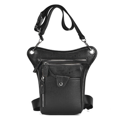 Vintage vyrų juosmens „Fanny Pack Drop Leg Cross Body Body“ pečių krepšiai motociklo vairuotojui, PU odos vyriškas „Messenger“ klubų diržo šlaunų krepšys