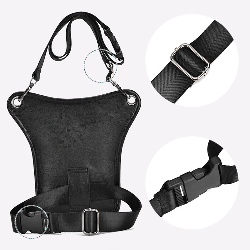 Vintage meeste vöökoht Fanny Pack Drop Leg Cross Body õlakotid mootorrattasõitjale PU nahast meeste puusavöö reie kott