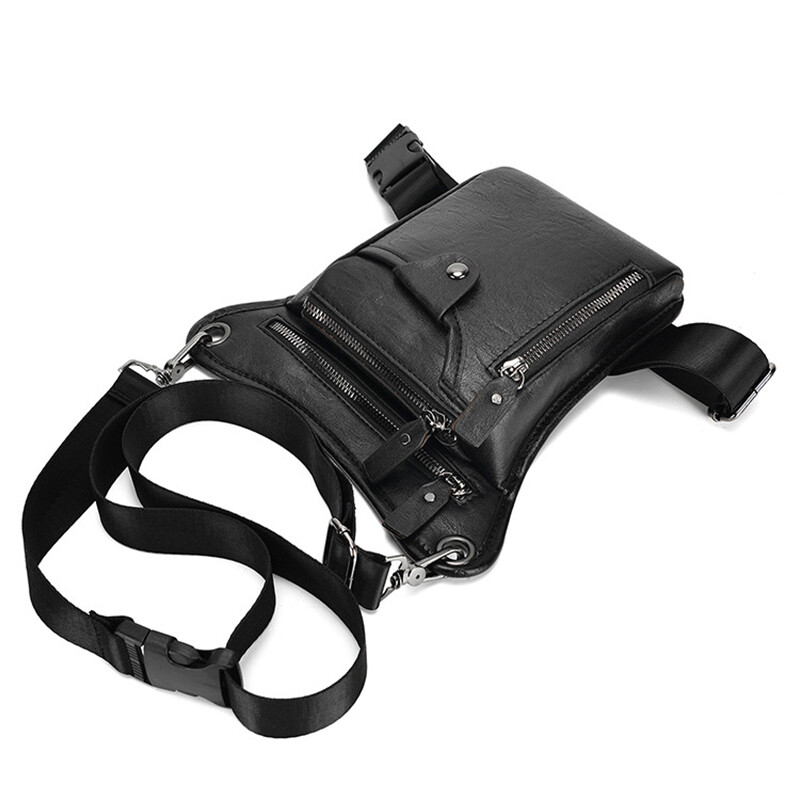 Vintage meeste vöökoht Fanny Pack Drop Leg Cross Body õlakotid mootorrattasõitjale PU nahast meeste puusavöö reie kott