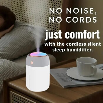 Φορητός Mini USB Air Humidifier Ultrasonic Nano Fine Mist Deep Hydration Silent Humidification Aroma Diffuser for Υπνοδωμάτιο, Αυτοκίνητο