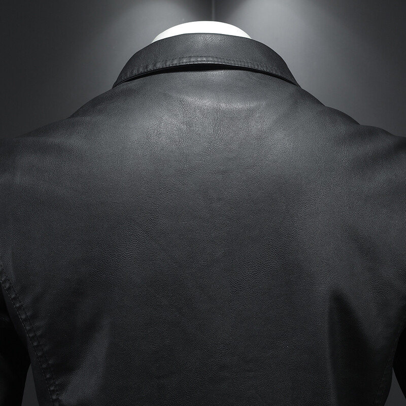 Ανοιξιάτικο νέο ανδρικό δερμάτινο τζάκετ μπουφάν πέτο νεαροί άντρες