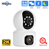 Hiseeu 2K 4MP PTZ IP камера WIFI Безжична интелигентна домашна охранителна камера за наблюдение Двупосочно аудио Бебе Монитор за домашни любимци Видео Запис