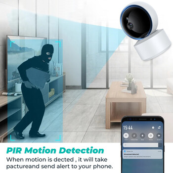 Tuya 1080P Wifi IP Camera Baby Monitor 360° PTZ Motion Detect 2 Way Audio Night Vision Υποστηρίζει ιδιωτικό πρωτόκολλο TCP/IP/ONVIF