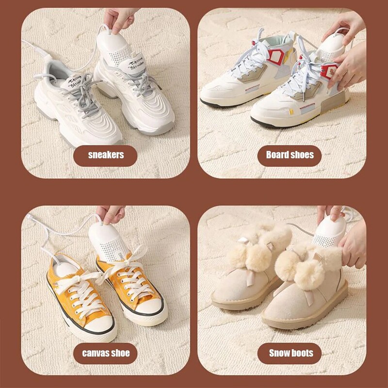 Dezodoruojantis ir greitai džiūstantis batų džiovintuvas Trijų greičių laikmatis Suaugusiųjų batų šildytuvas Per dvi minutes sušildyti įvairaus storio batus