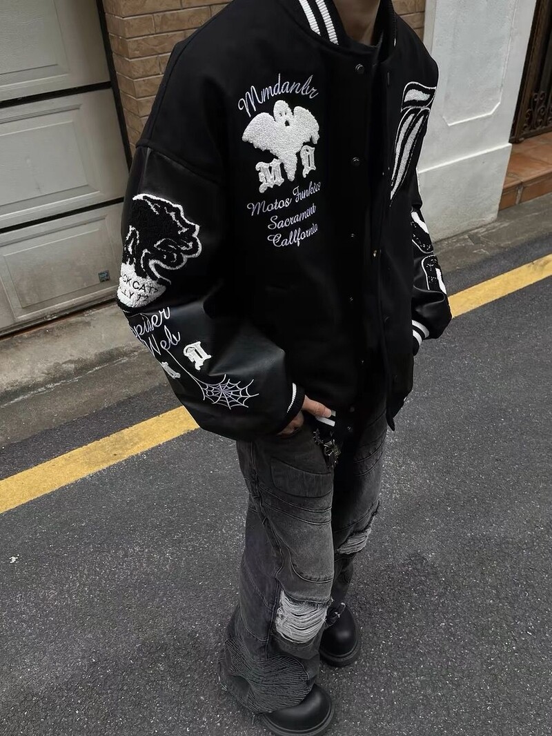 2024. aasta uued Ameerika Y2K retrotikandiga tänavatikandiga pesapallivormid meestele ja naistele Paarid Trendikad jakid Avarad jakid