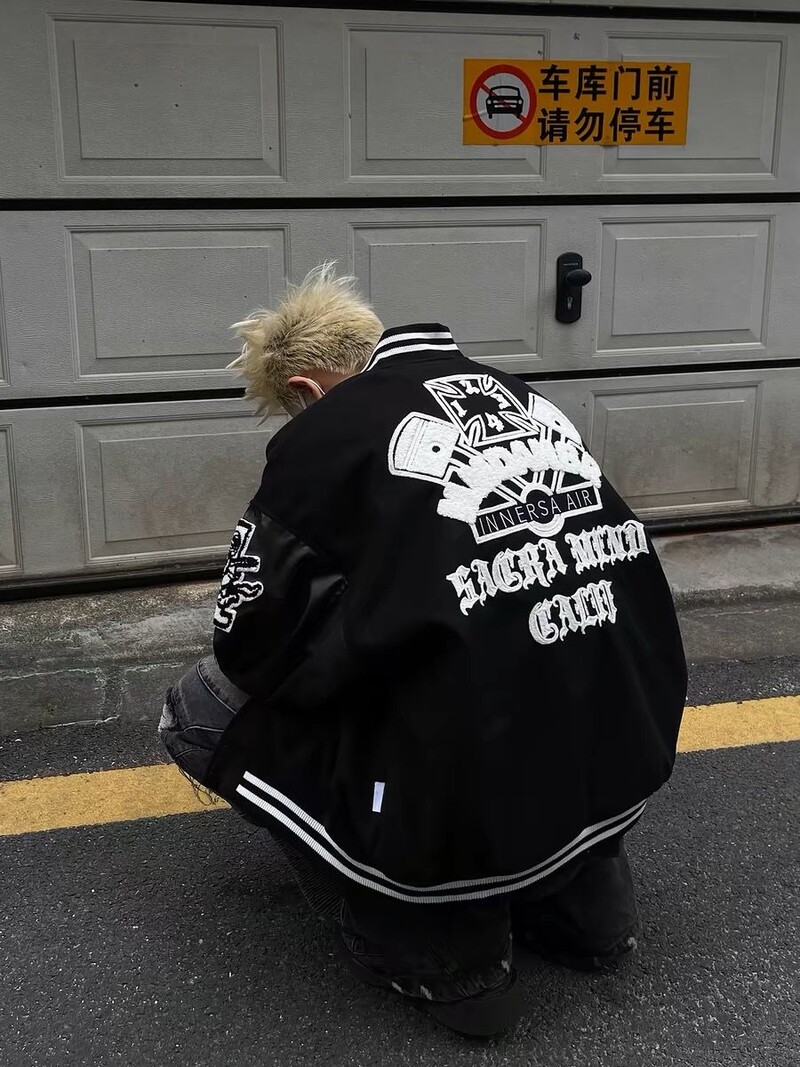 2024. aasta uued Ameerika Y2K retrotikandiga tänavatikandiga pesapallivormid meestele ja naistele Paarid Trendikad jakid Avarad jakid