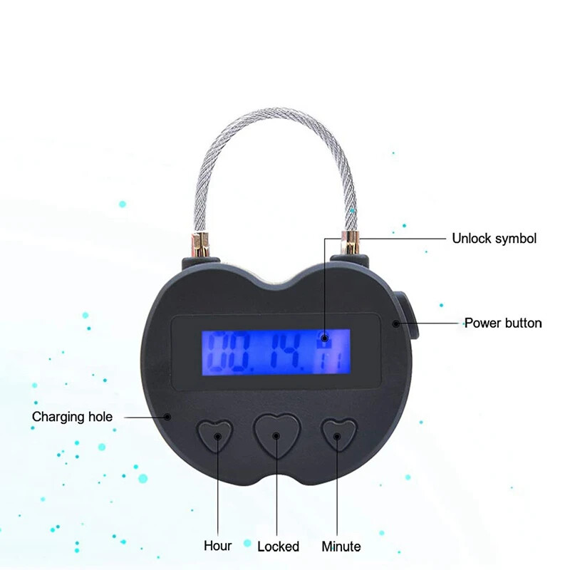 Smart Waterproof Time Lock LCD displeja taimeris Daudzfunkcionāla ceļojumu somas slēdzene USB uzlādējama pagaidu taimera piekaramā slēdzene