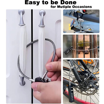 4ψήφιος συνδυασμός Long Rope Cable Lock Lock Resetable Code for Bicycle Locker File Locked Cabinet