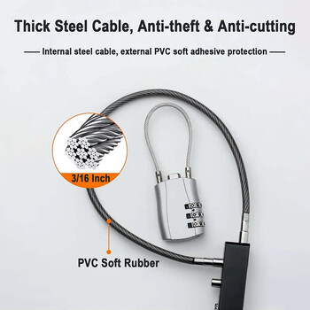 4ψήφιος συνδυασμός Long Rope Cable Lock Lock Resetable Code for Bicycle Locker File Locked Cabinet