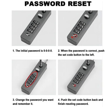 4ψήφιος συνδυασμός Long Rope Cable Lock Lock Resetable Code for Bicycle Locker File Locked Cabinet