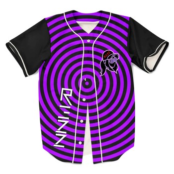 Rezz Purple Circle Jersey Harajuku Λεπτό κουμπί Μπέιζμπολ Στολή μπέιζμπολ ανδρών/γυναικών για φεστιβάλ EDM