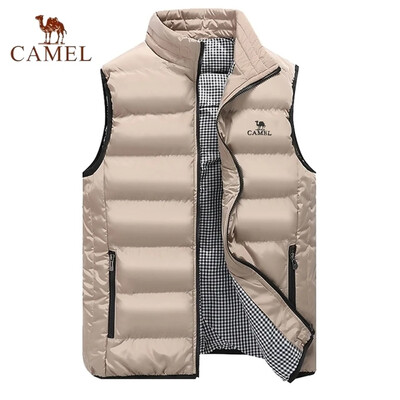 Jachetă din bumbac brodata CAMEL, de ultimă generație, pentru bărbați, de toamnă și iarnă, la modă, la modă, confortabilă, fără mâneci.