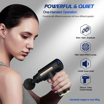 2024 Portable Fascia Gun Deep Tissue Massage Mini Ελαφρύς ρυθμιζόμενος εξοπλισμός για μασάζ ολόκληρου σώματος