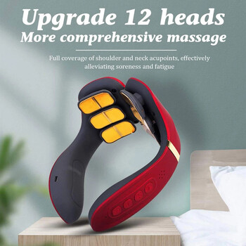 Θέρμανση 12 Heads Back And Neck Massager 15 Gears Electric Neck Massage Instrument Massager for Relieve Cervical Spondylosis