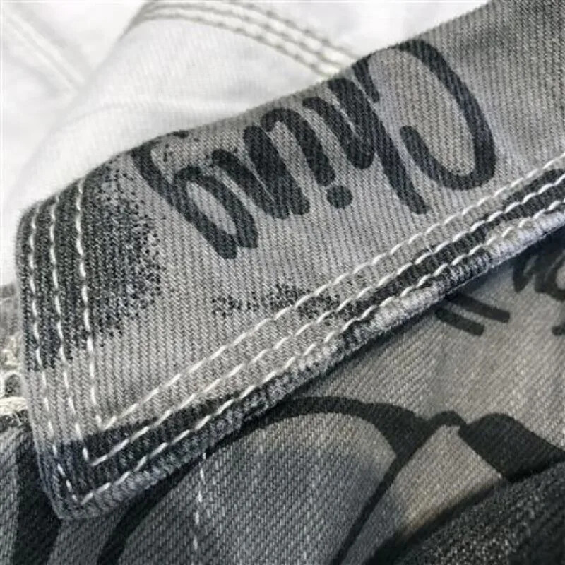 Meeste teksajakk pikk särk, laiad õlad, mood meeste teksamantlid, varrukad Korea populaarsed rõivad, luksuslik trükis Vintage kauboi