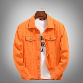 Naujos Hot Slim vyriškos striukės ir paltai Kasdienis džinsinis švarkas Homme vyriškas džinsinis švarkas Vyriškas purpurinis oranžinis vyriškas drabužis plius dydis 5XL