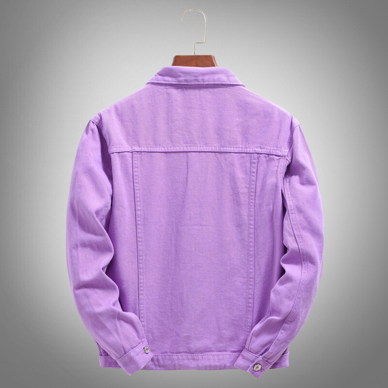 Uued Hot Slim meeste jakid ja mantlid vabaaja teksajakk Homme meeste teksad jakk Meeste lilla oranž meeste riided, suur suurus 5XL