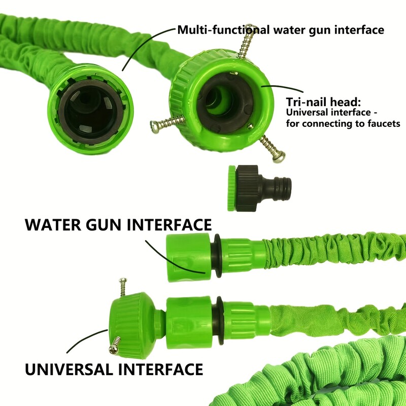 1 kom, proširivo vrtno crijevo 25-100 stopa s priključkom, visokotlačno fleksibilno crijevo za vodu s pištoljem za prskanje u 7 načina rada, univerzalni priključak