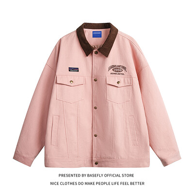 Rudens pavasario retro vintage kišeninė džinsinė džinsinė striukė Unisex vyrų beisbolo bombonešis Unisex moteriškas universalus paltas High Streetwear Prašmatnus