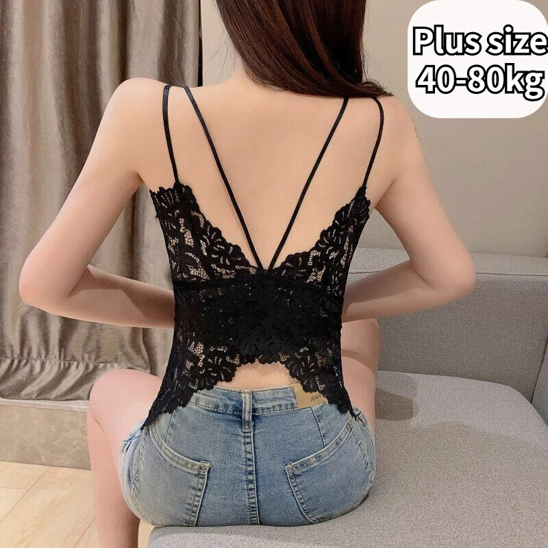 Pluss Butterfly Lace Naised Tikandid Braletid Õõnes rist vibu Juhtmevaba aluspesu Seksikas vest pesu Naiste rinnahoidja padjad Tube tops