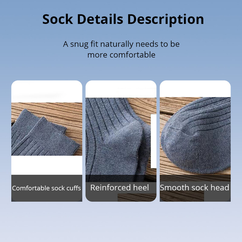 5 poros vyriškų juodai baltų šiltų kojinių rinkinys rudens ir žiemos vyriškos vienspalvės kasdienės verslo kojinės