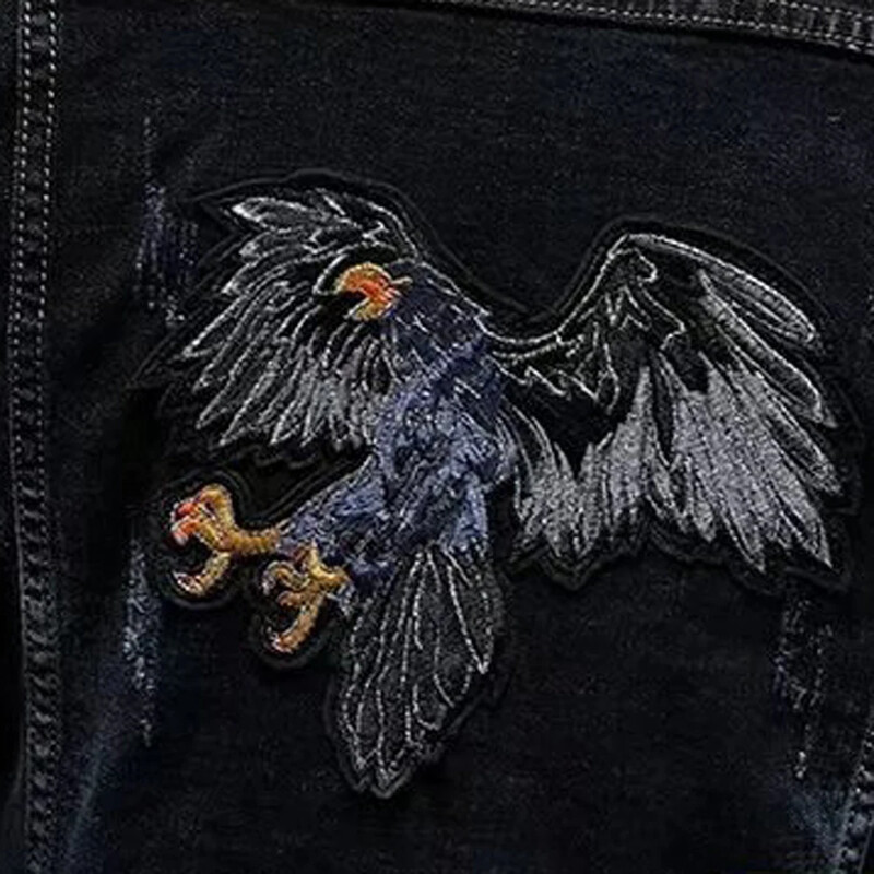 Άνοιξη Φθινόπωρο Λεπτό Νεανικό Καουμπόη Ζακέτα Εργασίας Πολυτελές Κορεάτικο Κέντημα Τζιν Πολυτελές ανδρικό βαρύ μπουφάν για μοτοσυκλέτα