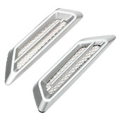 2бр. 3D стикери за кола Направи си сам Creative Fake Air Vent Gills Design Hood Bonnet Door Decoration Exteral Off Road 4x4 Auto Accessories
