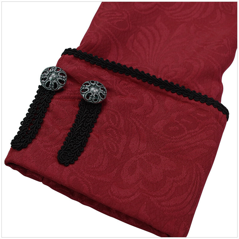 Sügistalvine keskaegne vintage mantel meestele Mood Steam Punk Solid Jacquard Stand krae mantel pikk jakk Riietus