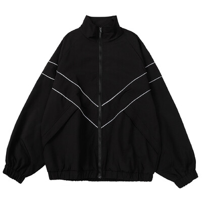 Хип-хоп университетско яке Мъжки High Street Patchwork Colour Block Windbreaker Палта Дамски пролетни есенни тънки модни колежански якета