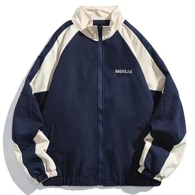 Хип-хоп университетско яке Мъжки High Street Patchwork Colour Block Windbreaker Палта Дамски пролетни есенни тънки модни колежански якета