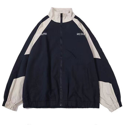 Хип-хоп университетско яке Мъжки High Street Patchwork Colour Block Windbreaker Палта Дамски пролетни есенни тънки модни колежански якета