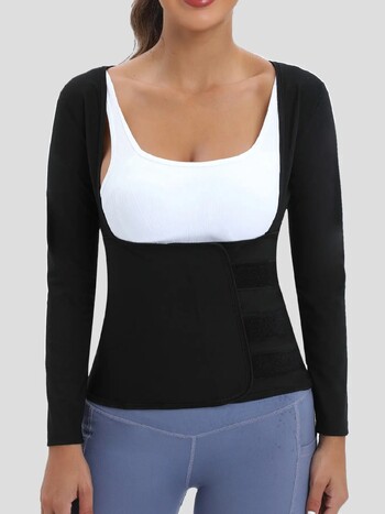 Γυναικείο κοστούμι σάουνας Sweat Body Shaper Hot Waist Trainer μακρυμάνικο πουκάμισο προπόνησης Top