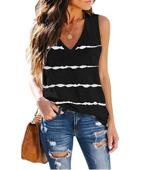 Transfrontalieră 2024 de primăvară și vară noua stație independentă de îmbrăcăminte europeană și americană în dungi cu imprimare digitală vestă largi