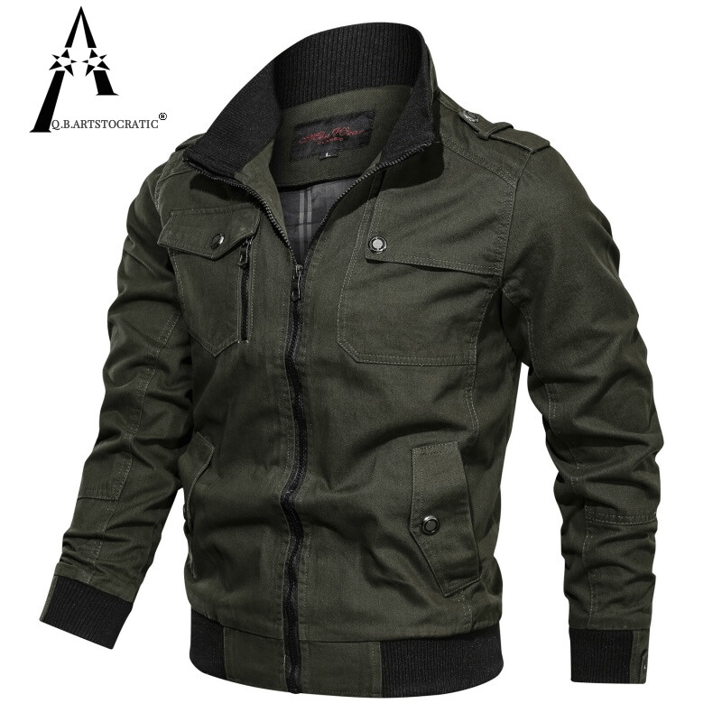 Bomber Jacket Ανδρικό Μόδα Casual Ανεμοδαρμένο μπουφάν Ανδρικό παλτό 2023 Άνοιξη Φθινόπωρο Νέα Hot Outwear Stand Slim Military Jacket Mens