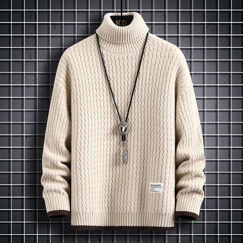 Uus talvebrändi turtleneck kampsun, meeste kvaliteetne klassikaline pullover Meeste rõivad paksud sooja pull Homme 2023 kootud džemprid