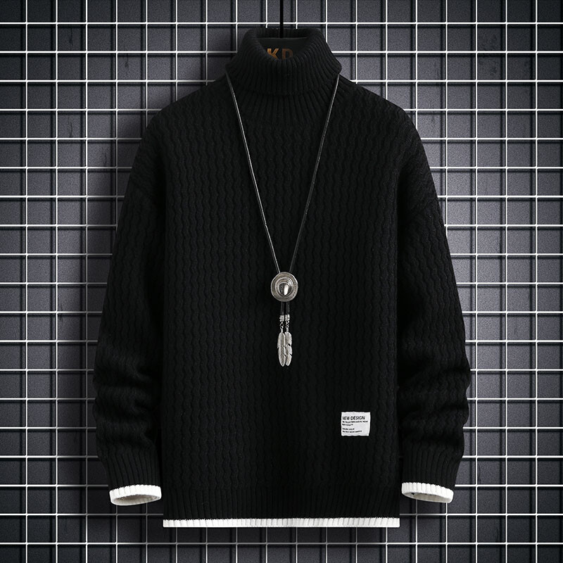 Uus talvebrändi turtleneck kampsun, meeste kvaliteetne klassikaline pullover Meeste rõivad paksud sooja pull Homme 2023 kootud džemprid