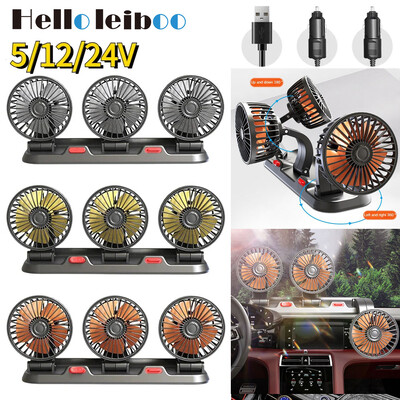 5V/12V/24V Ventilator portabil de răcire pentru mașină Ventilator puternic pentru mașină Ventilator rotativ cu mai multe unghiuri Aparate electrice pentru mașină pentru camion, SUV, RV