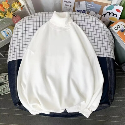 Φθινοπωρινό Πόλο Πόλο με λαιμόκοψη πουλόβερ Inner Lazy ανδρικό γυναικείο μονόχρωμο πλεκτό ευέλικτο ζεστό στρώμα βάσης Top casual σκηνή